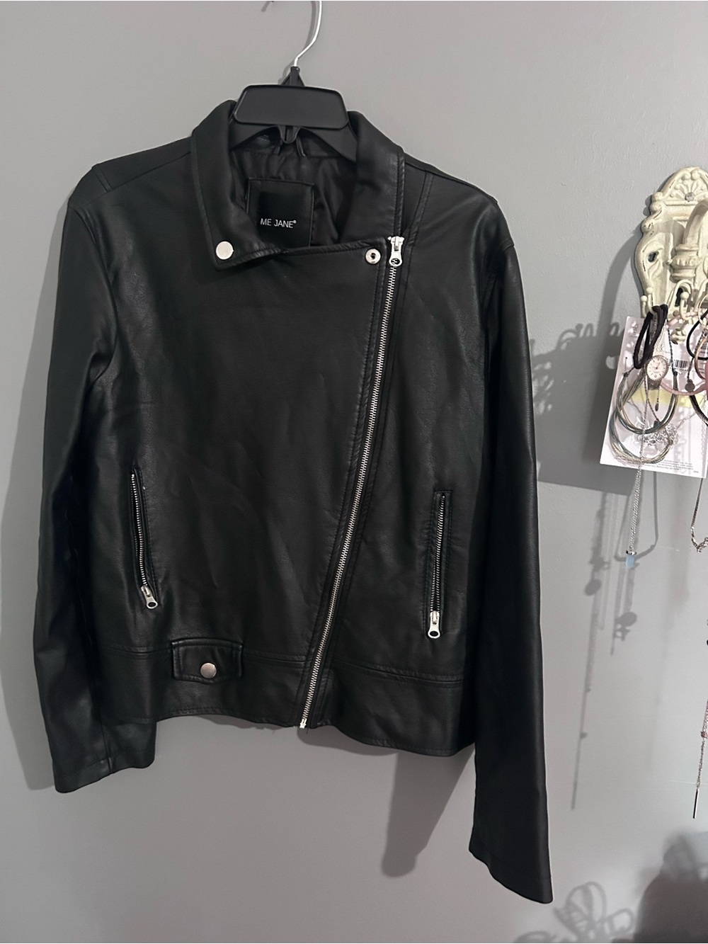 ME JANE Black Asymmetrical Moto Jacket